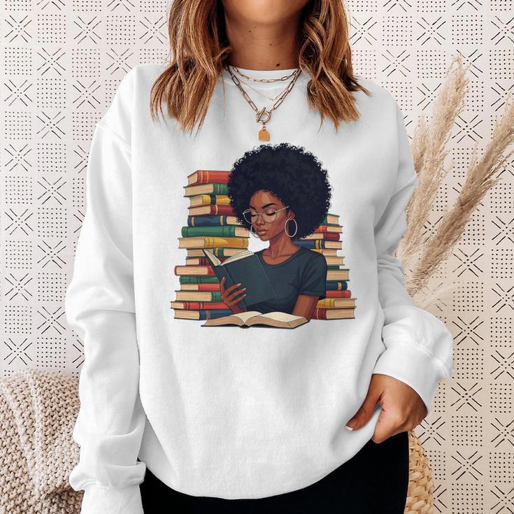 History Month Afro Women Girls Book Lover Librarian Premium Tri-Blend Sweatshirt Gifts for Her
