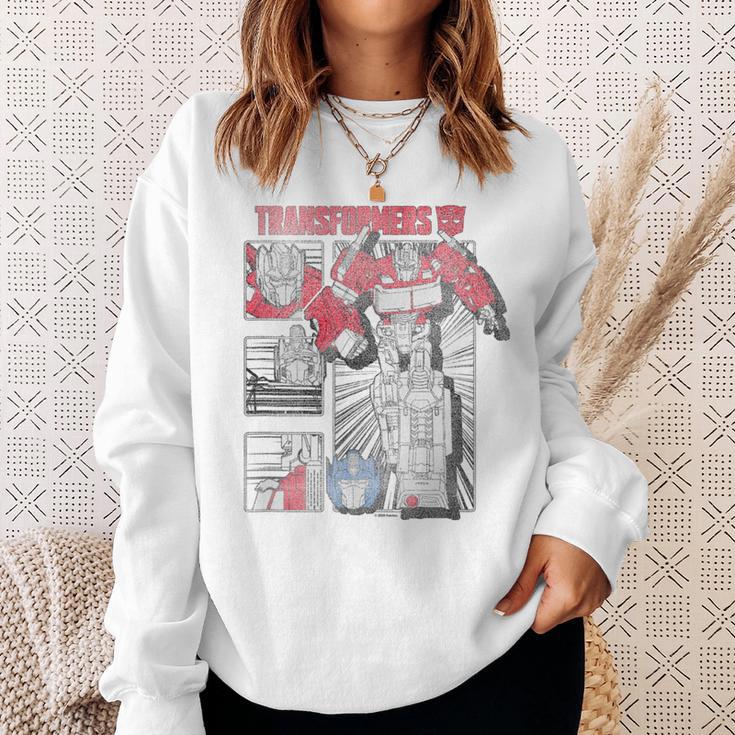 Transformers Optimus Prime Vintage Comic Book Style Panels Sweatshirt Gifts for Her