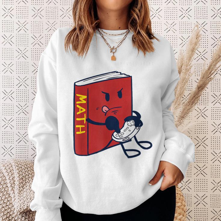 Trendy Graphic Math Book Gamer Homework Break Sweatshirt Gifts for Her