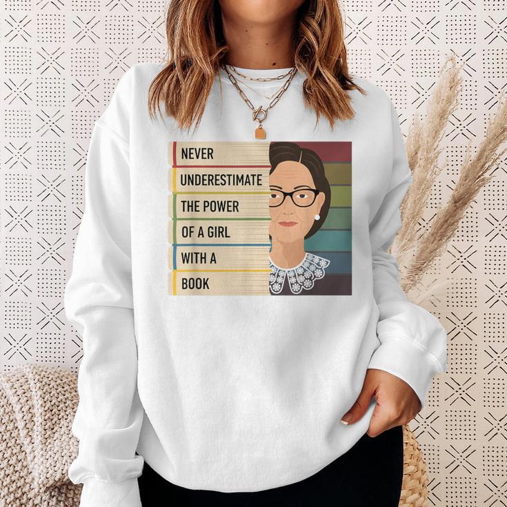 Never Underestimate The Power Of A Girl With A Book Feminist Sweatshirt Gifts for Her Never Underestimate The Power Of A Girl With A Book Feminist Sweatshirt Gifts for Her