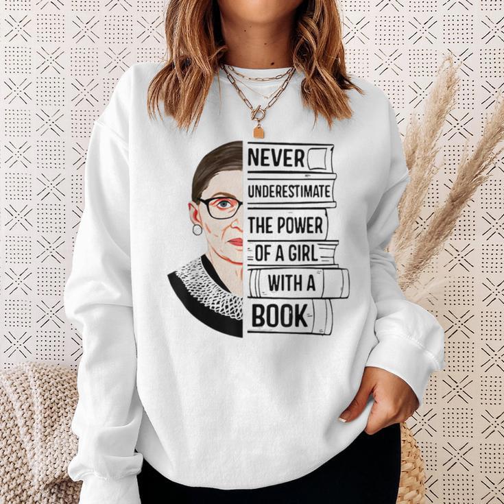 Never Underestimate The Power Of a Girl With a Book Reading Sweatshirt Gifts for Her