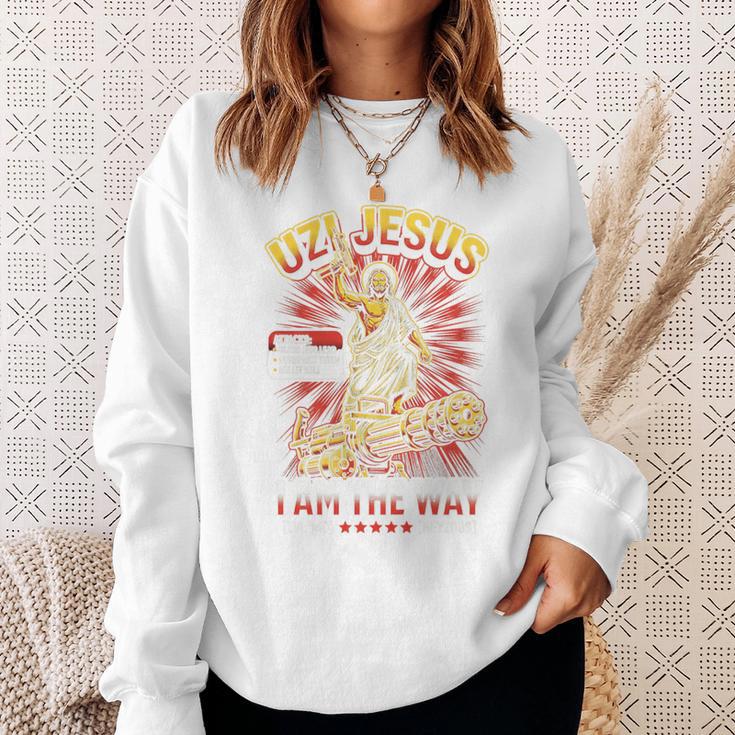 Uzi Jesus Tshirt RPG Books Christian Religion God Faith Premium Tri-Blend Sweatshirt Gifts for Her Uzi Jesus Tshirt RPG Books Christian Religion God Faith Premium Tri-Blend Sweatshirt Gifts for Her