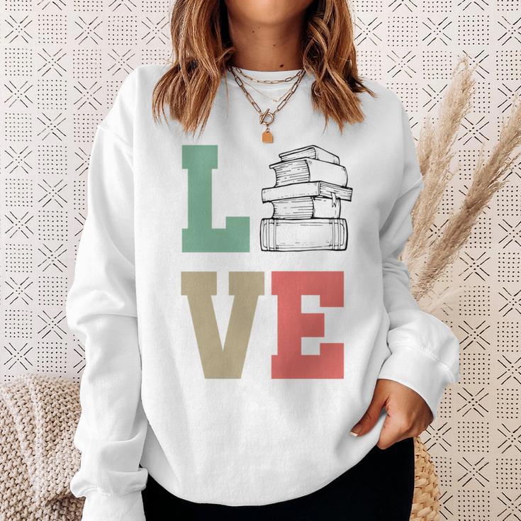 Valentines Day Book Lover Reading Sweatshirt Gifts for Her