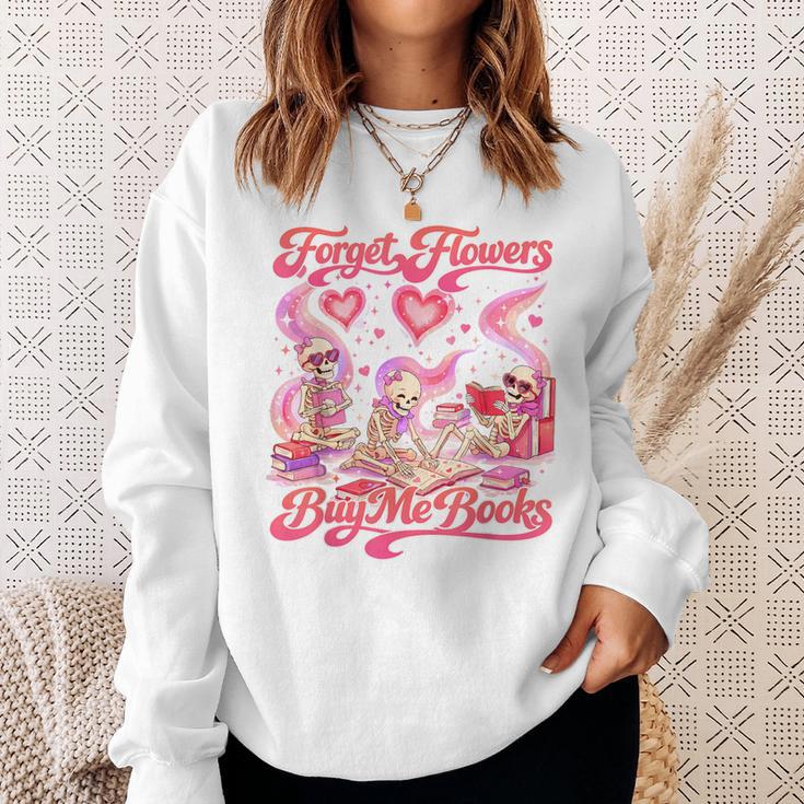 Valentines XOXO Book Lover Forgets Flowers Buys Me Books Sweatshirt Gifts for Her