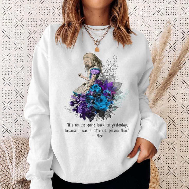 Vintage Book Quote It’s No Use Going Back To Yesterday Sweatshirt Gifts for Her