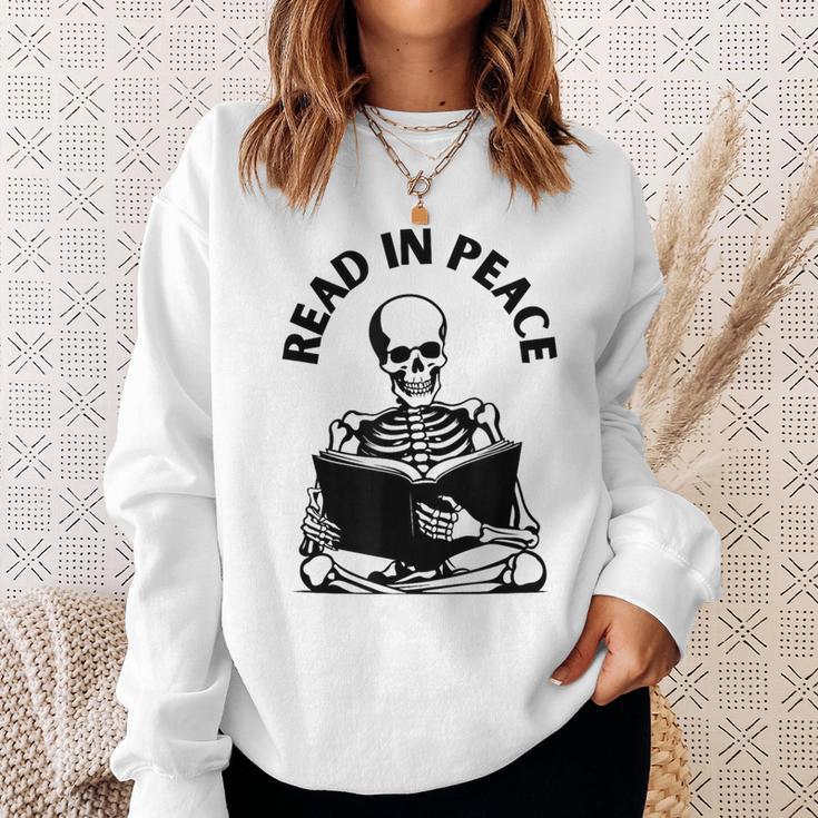 Whimsigoth Skeleton Reading A Book Dark Gothic Aesthetic Sweatshirt Gifts for Her Whimsigoth Skeleton Reading A Book Dark Gothic Aesthetic Sweatshirt Gifts for Her
