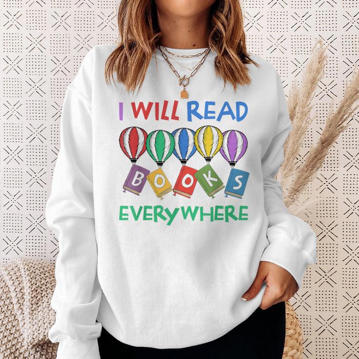 I Will Read Books Everywhere Across America Child Readers Sweatshirt Gifts for Her