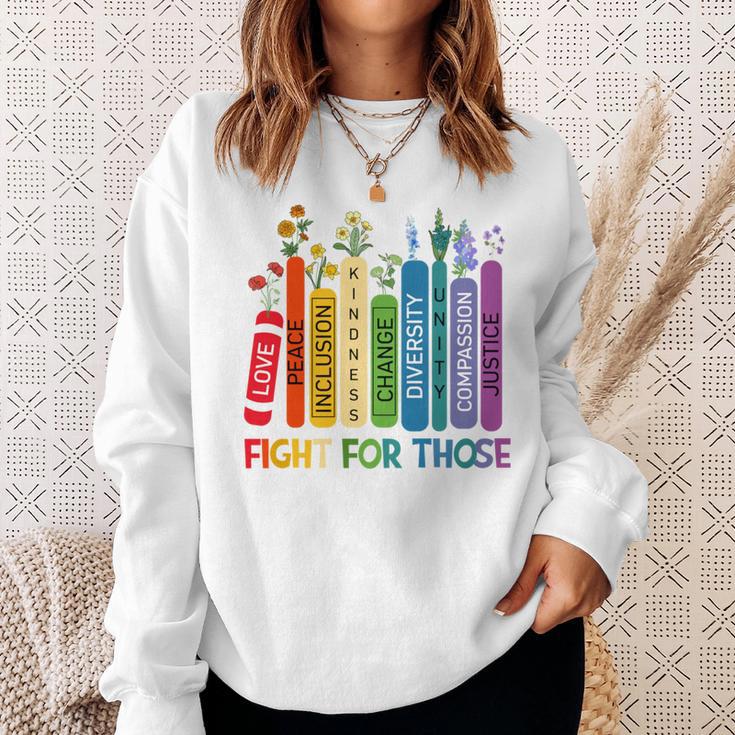 Women Book Flower Fight For Those Without Your Privilege Sweatshirt Gifts for Her