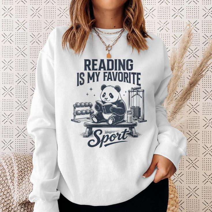 Women's Book Lover Bookish Panda Reading Is My Favorite Sport Sweatshirt Gifts for Her Women's Book Lover Bookish Panda Reading Is My Favorite Sport Sweatshirt Gifts for Her