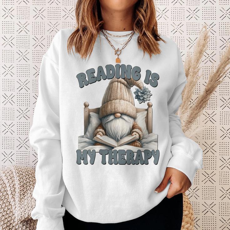 Women's Book Reader Accessories For Teacher Reading Is My Therapy Sweatshirt Gifts for Her