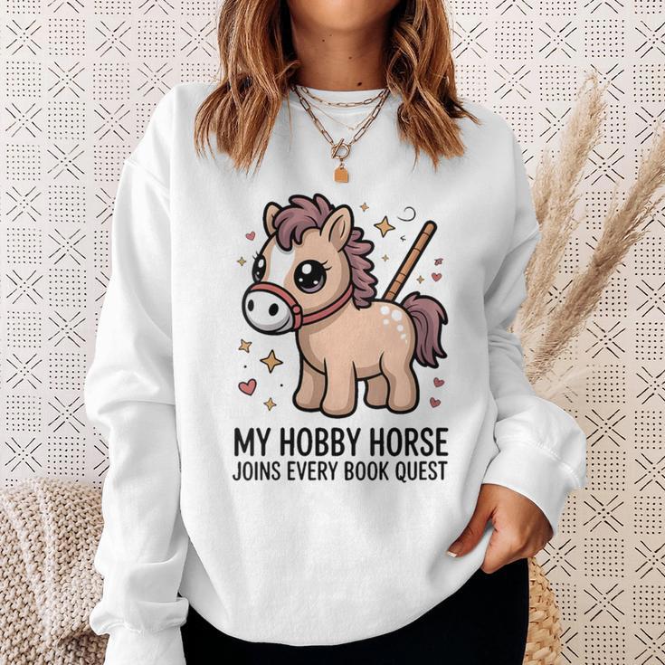 Women's My Hobby Horse Joins Every Book Quest Reading Lover Sweatshirt Gifts for Her