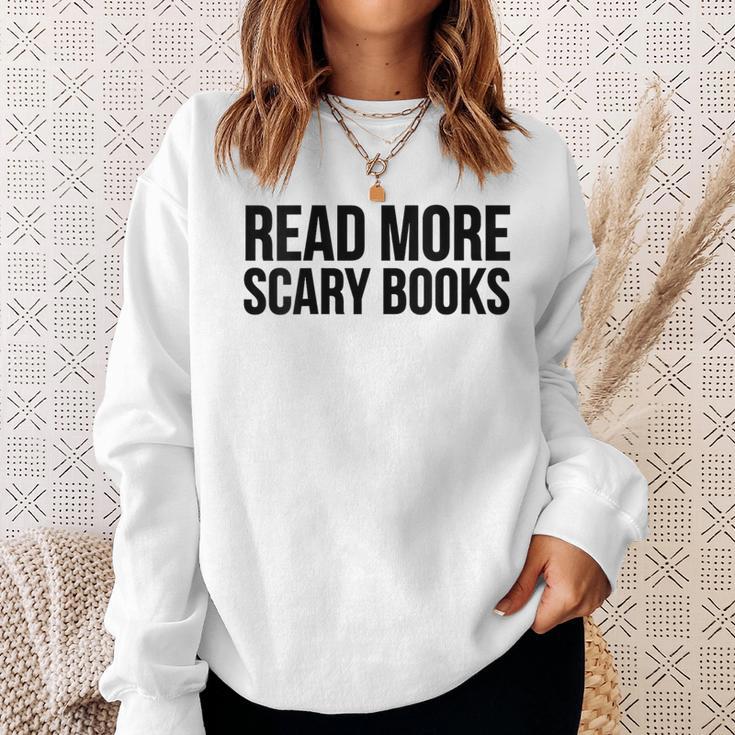 Women's Read More Scary Books Reading Lover Sweatshirt Gifts for Her