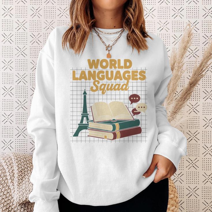 World Languages Squad Books Tower Performance Sweatshirt Gifts for Her World Languages Squad Books Tower Performance Sweatshirt Gifts for Her