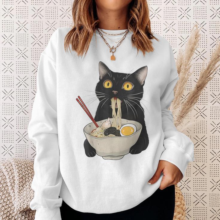 おもしろ猫 ラーメン ヴィンテージ 和麺 スウェットシャツ 彼女への贈り物