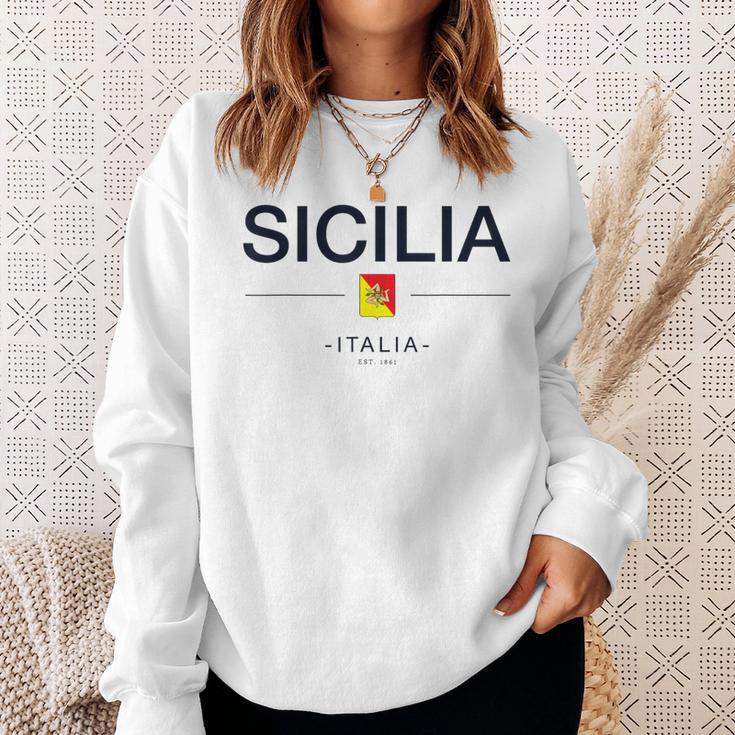 シチリア家族旅行 イタリア国旗 イタリアギフト シチリア島 スウェットシャツ 彼女への贈り物