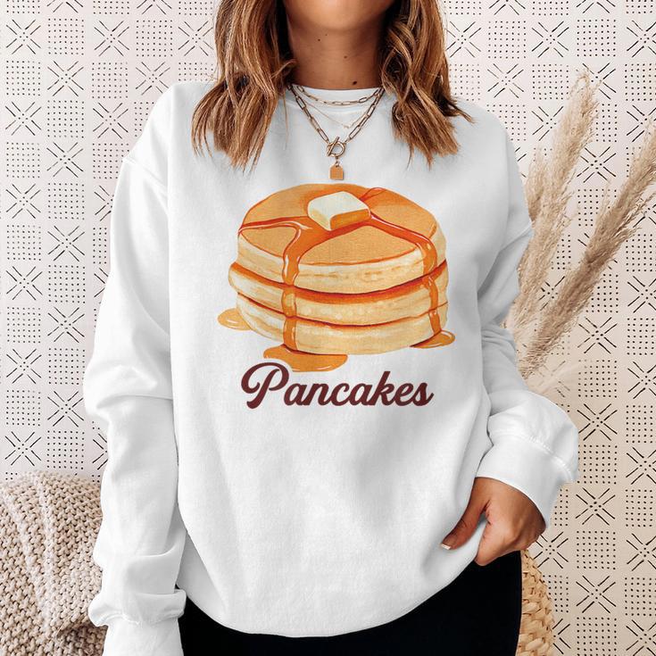 ホットケーキ パンケーキ Pancakes バター はちみつ イラスト 喫茶店 洋菓子 レトロ 水彩 綺麗 かわいい スウェットシャツ 彼女への贈り物