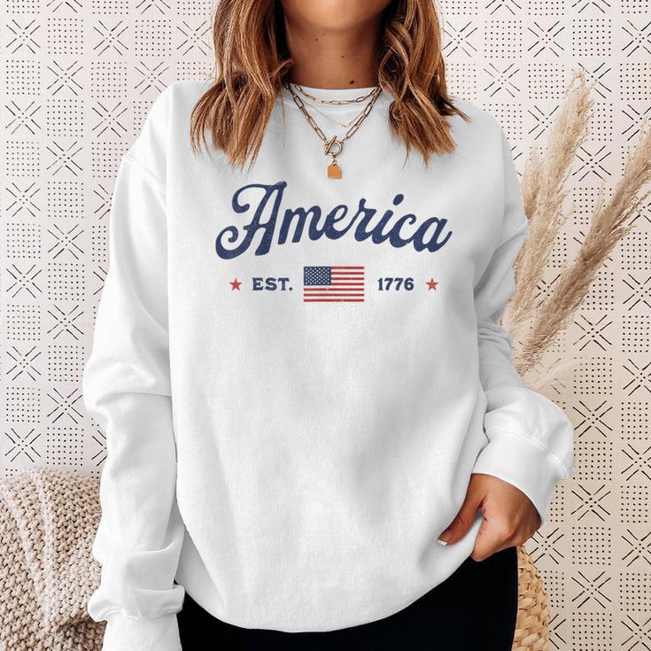 ヴィンテージ アメリカ国旗 Usa 4Th Of July American Flag Patriotic スウェットシャツ 彼女への贈り物