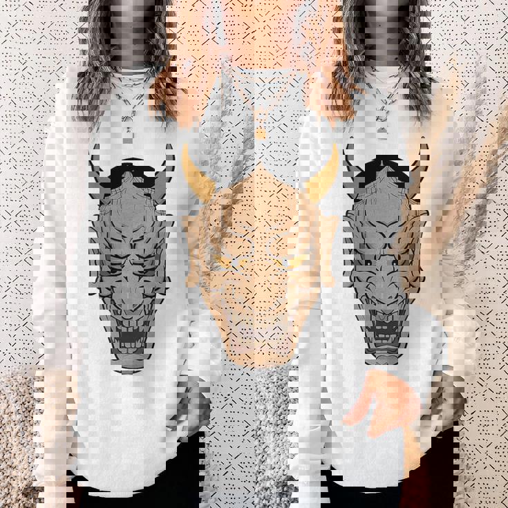 ヴィンテージの般若能面、浮世絵スタイル スウェットシャツ 彼女への贈り物