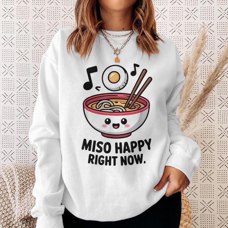 味噌ハッピー寿司ラーメン日本 スウェットシャツ 彼女への贈り物