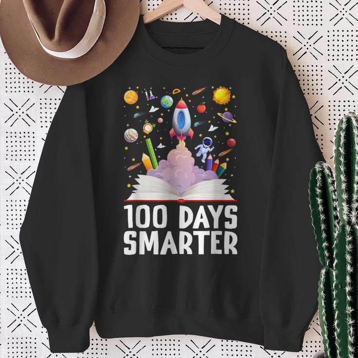 100th Day Of School 100 Days Smarter Books Space Astronaut Sweatshirt Gifts for Old Women