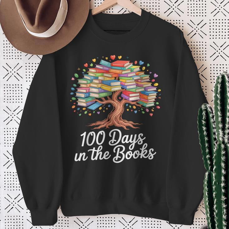 100th Day Of School Books Tree Reading Sweatshirt Gifts for Old Women 100th Day Of School Books Tree Reading Sweatshirt Gifts for Old Women