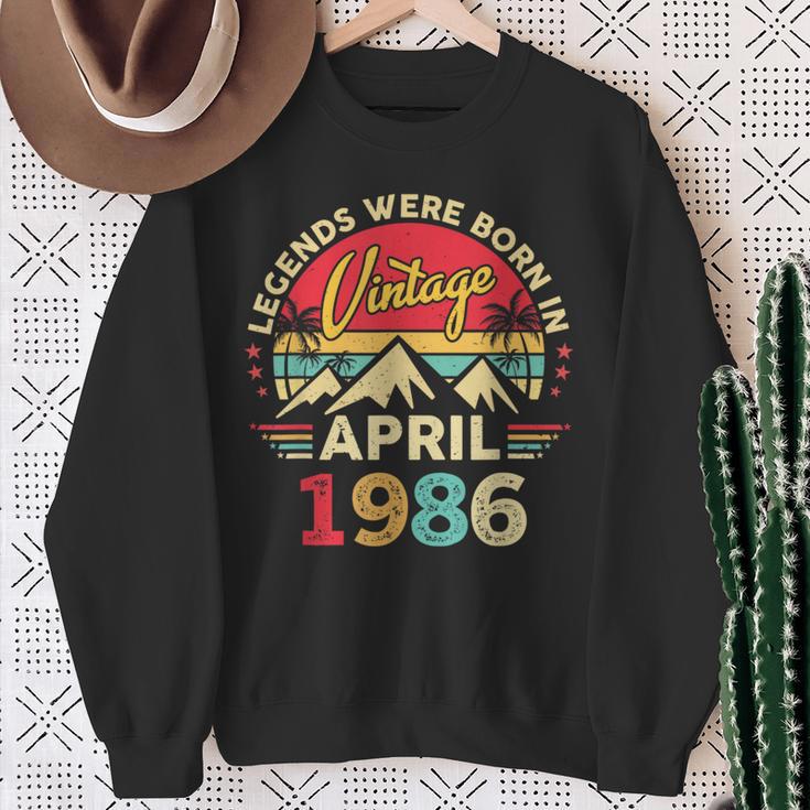 1986年4月 レトロサンセットクラシック 40歳40歳の誕生日 スウェットシャツ 年配の女性への贈り物