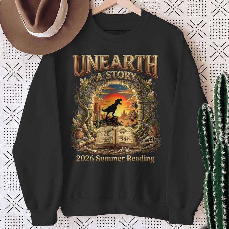 2026 Summer Reading Dinosaur Unearth A Story Book Lover Sweatshirt Gifts for Old Women 2026 Summer Reading Dinosaur Unearth A Story Book Lover Sweatshirt Gifts for Old Women