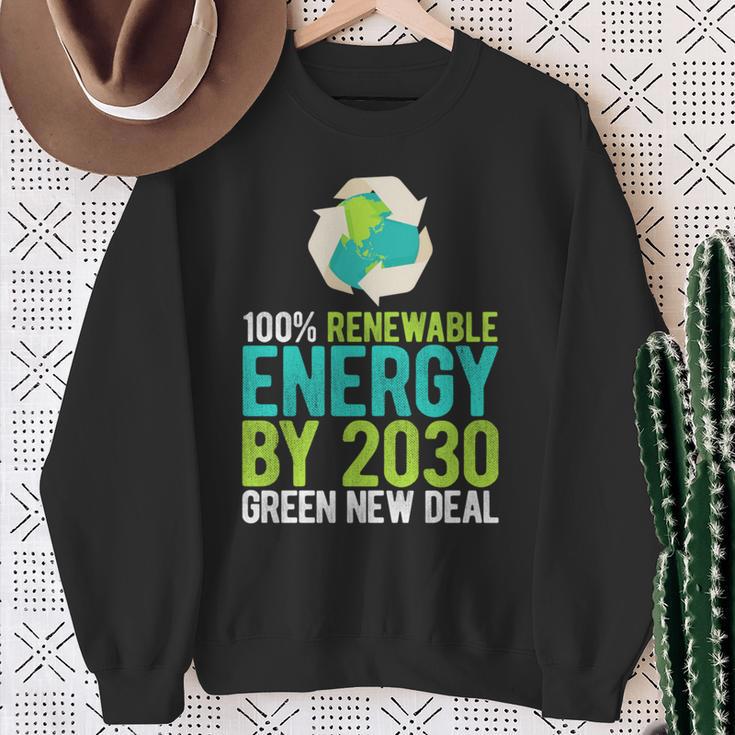 2030年までにグリーンニューディールの再生可能エネルギー 長袖tシャツ スウェットシャツ 年配の女性への贈り物