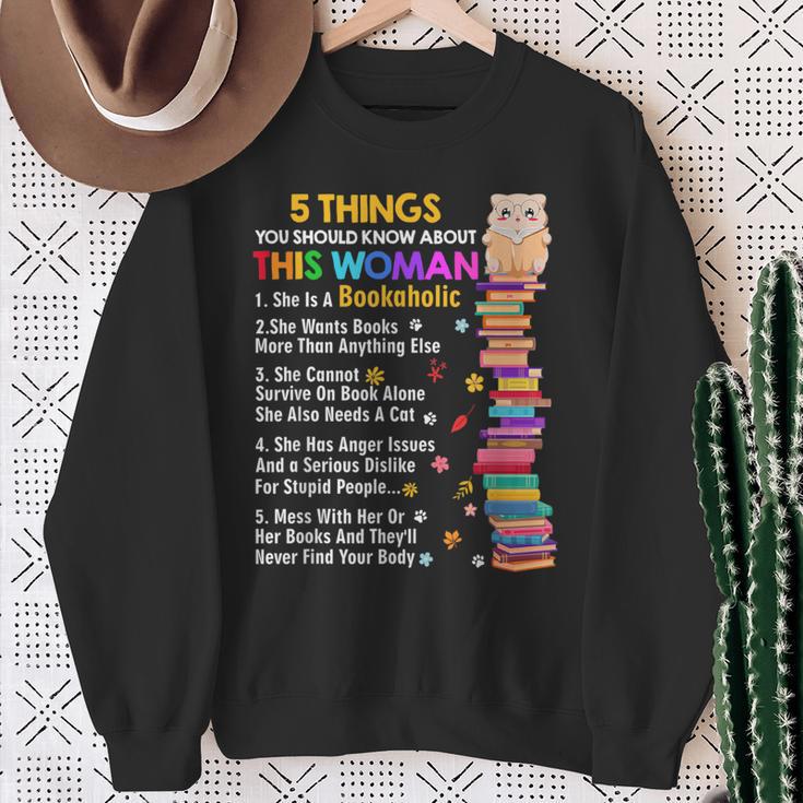 5 Things Should Know About This Woman Bookaholic Book Lover Sweatshirt Gifts for Old Women 5 Things Should Know About This Woman Bookaholic Book Lover Sweatshirt Gifts for Old Women