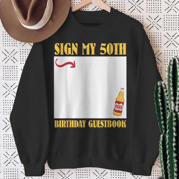 50th Birthday SIGN MY 50TH BIRTHDAY GUESTBOOK 50 Years Sweatshirt Gifts for Old Women