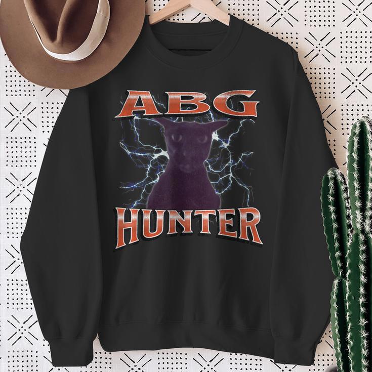 Abg Hunter Offensive Cat Meme Bootlegグラフィック スウェットシャツ 年配の女性への贈り物