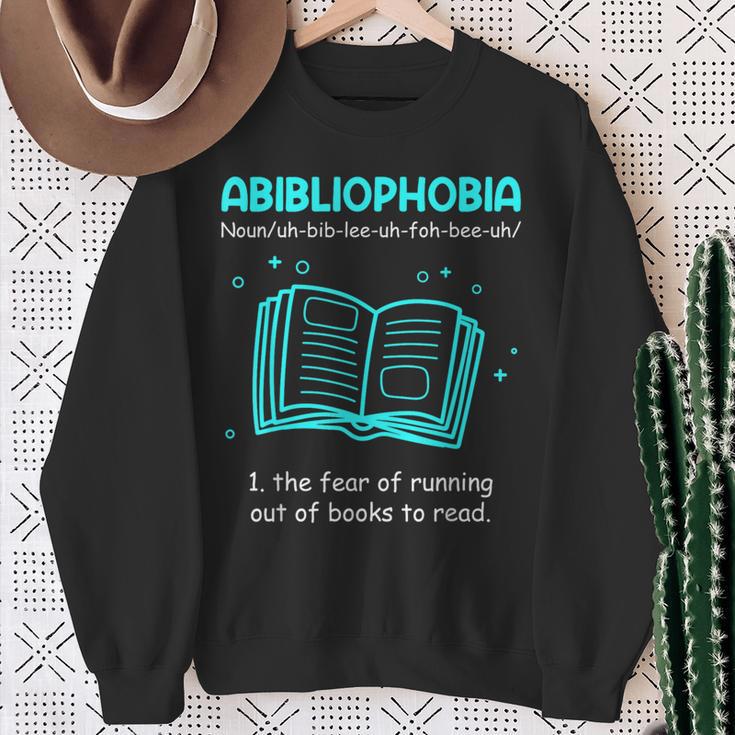 Abibliophobia Abibliophobie Definition Books Sweatshirt Gifts for Old Women Abibliophobia Abibliophobie Definition Books Sweatshirt Gifts for Old Women