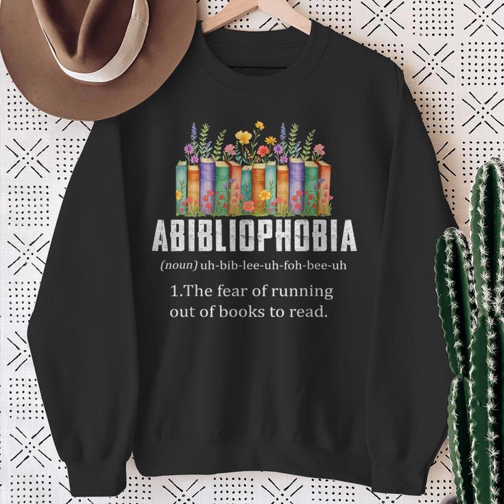 Abibliophobia Definition Book Reader Book Nerd Book Reading Sweatshirt Gifts for Old Women Abibliophobia Definition Book Reader Book Nerd Book Reading Sweatshirt Gifts for Old Women