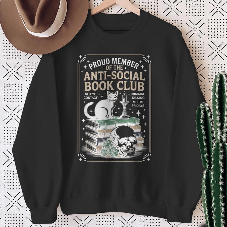 Anti-Social Book-Club Cat Graphic Sweatshirt Gifts for Old Women Anti-Social Book-Club Cat Graphic Sweatshirt Gifts for Old Women