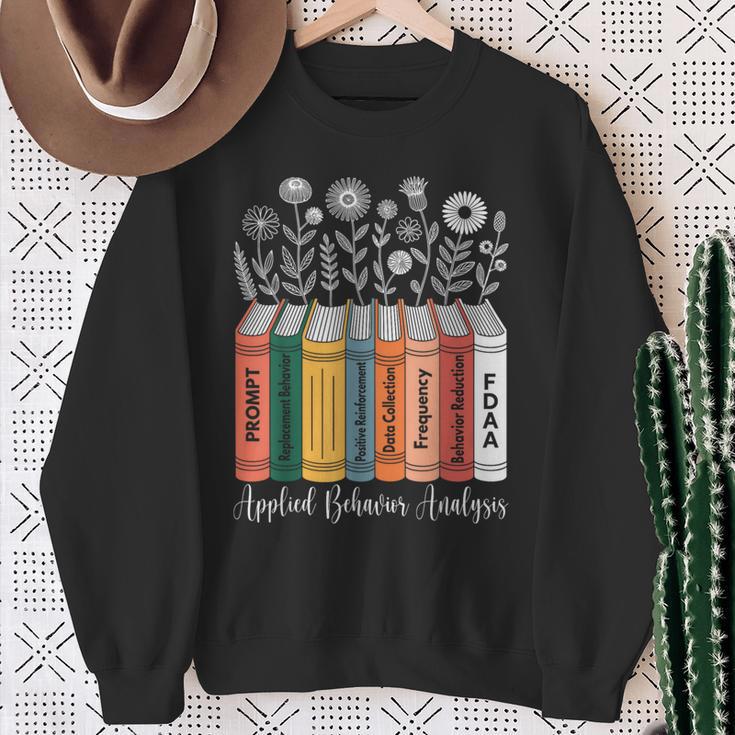Applied Behavior Analysis ABA Therapist Floral Books Sweatshirt Gifts for Old Women