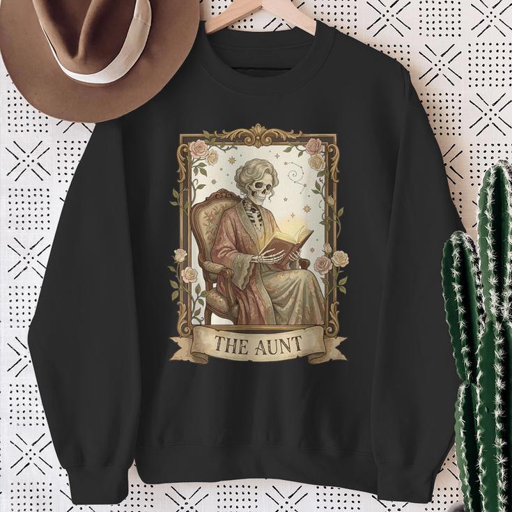 The Aunt Tarot Card Women Skeleton Aunty Book Lover Sweatshirt Gifts for Old Women The Aunt Tarot Card Women Skeleton Aunty Book Lover Sweatshirt Gifts for Old Women