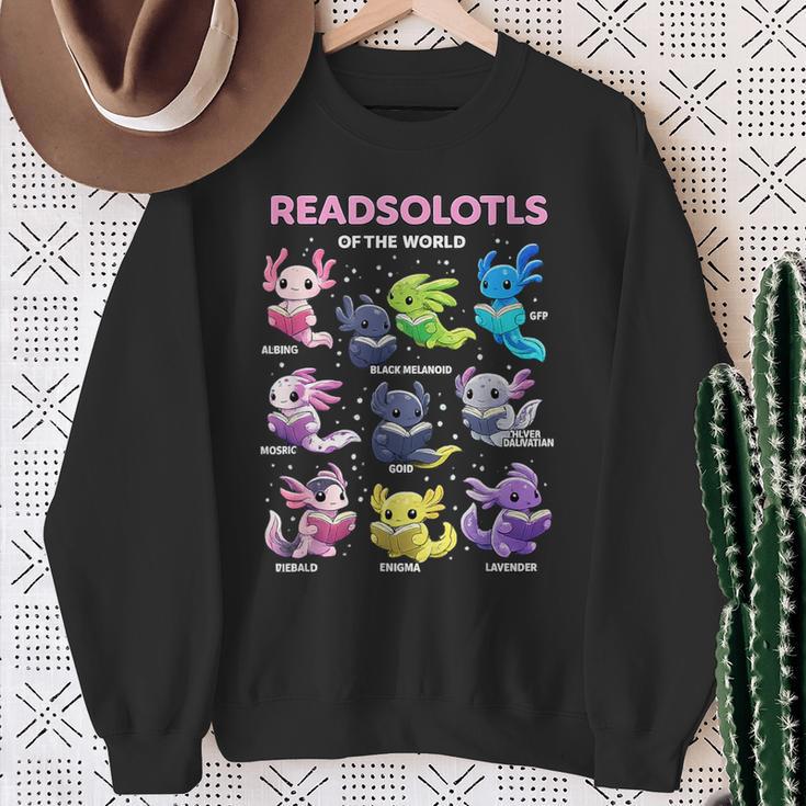 Axolotl Kawaii Readsolotl Of The World Axolotls Read Book Sweatshirt Gifts for Old Women Axolotl Kawaii Readsolotl Of The World Axolotls Read Book Sweatshirt Gifts for Old Women