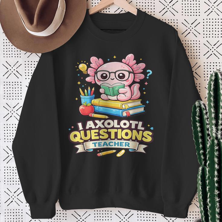 I Axolotl Questions Teacher Cute Reading Book Sweatshirt Gifts for Old Women