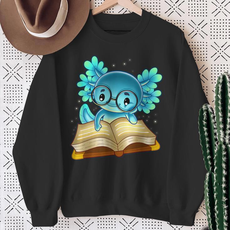 Axolotl Read Book Ambystoma Mexicanum Mexican Walking Fish Sweatshirt Gifts for Old Women Axolotl Read Book Ambystoma Mexicanum Mexican Walking Fish Sweatshirt Gifts for Old Women