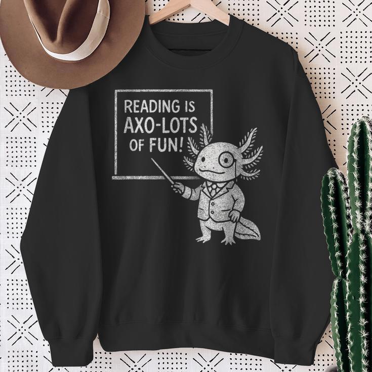 Axolotl Reading Is AXO-Lots Of Fun Book Lover Sweatshirt Gifts for Old Women Axolotl Reading Is AXO-Lots Of Fun Book Lover Sweatshirt Gifts for Old Women