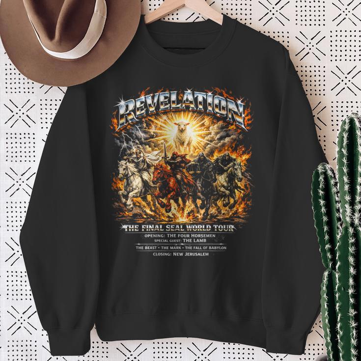 ON Back Book Of Revelation 4 Horsemen Of The Apocalypse Sweatshirt Gifts for Old Women