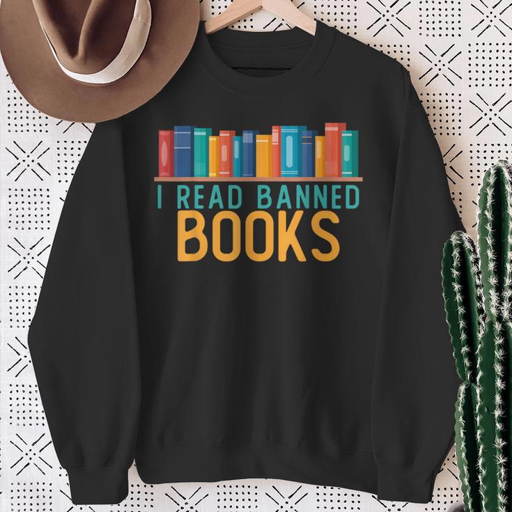 I Am With The Banned Books Shirts I Read Banned Books Sweatshirt Gifts for Old Women