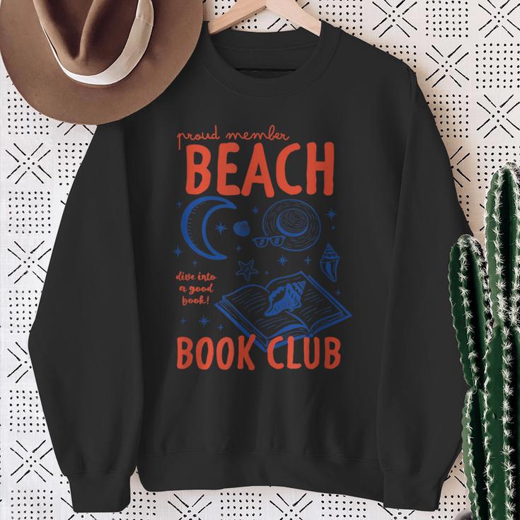 Beach Book Club Girl Summer Bookish Beach Day Librarian Sweatshirt Gifts for Old Women