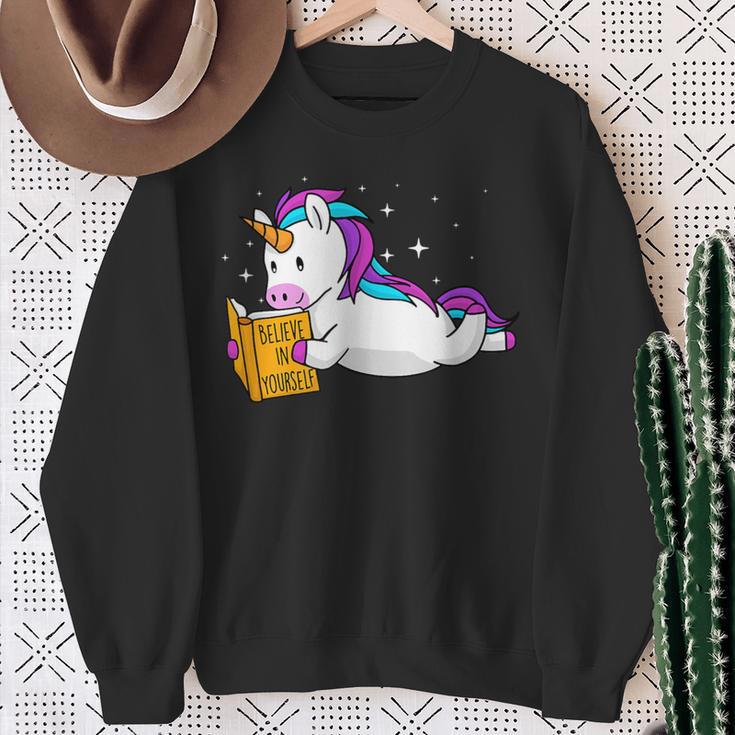 Believe In Yourself Book Lover Reading Bookworm Reader Sweatshirt Gifts for Old Women