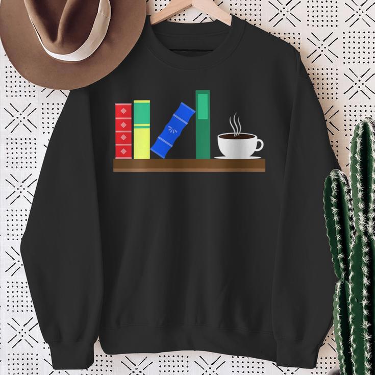 Book Books Shelf Coffee Reading Hobby Sweatshirt Gifts for Old Women