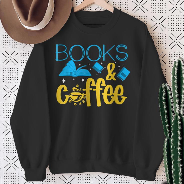Book Coffee Drink Coffee Read Books Library Bookworm Nerd Sweatshirt Gifts for Old Women