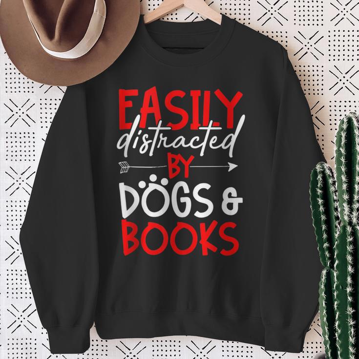 Book Dog Lover Reading Library Librarian Sweatshirt Gifts for Old Women