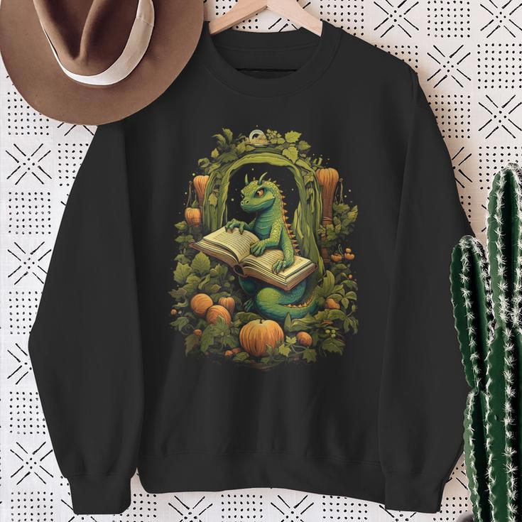 Book Dragon Reading Books Bookworm Fantasy Sweatshirt Gifts for Old Women