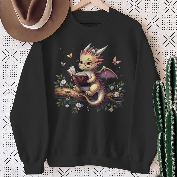 Book Dragon Sweatshirt Gifts for Old Women