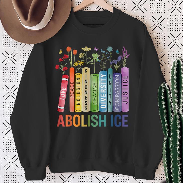 Book Flower Abolish ICE Meme For Women Girl Sweatshirt Gifts for Old Women Book Flower Abolish ICE Meme For Women Girl Sweatshirt Gifts for Old Women